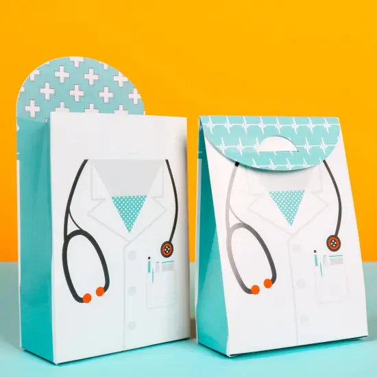 Big Dot of Happiness Medical School Grad - Doctor Graduation Gift Favor Bags - Party Goodie Boxes - Set of 12 {6}