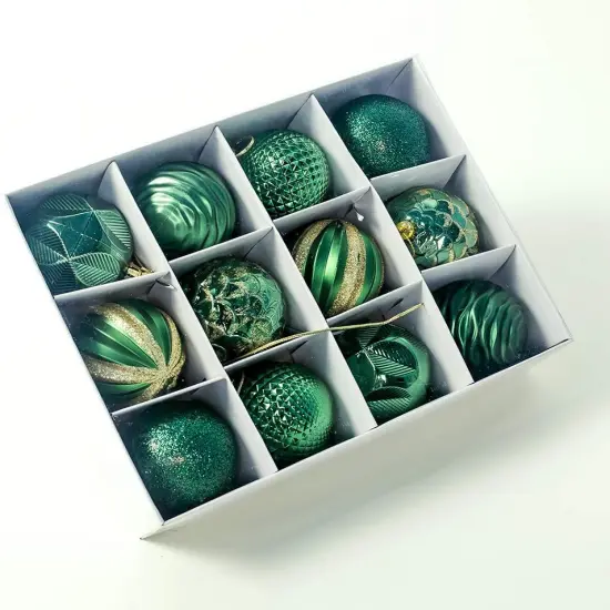 Christmas Balls Ornaments - 12 Pieces - Christmas Tree Decorations - Green {4}