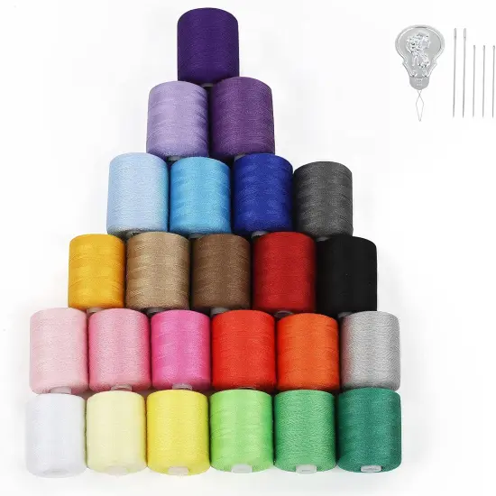 Sewing Thread Assortment Cotton Spools Thread Set for Hand & Machine Sewing, Quilting, Embroidery - 24 Colors 1000 Yards Each {5}