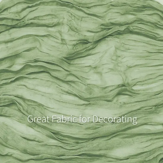 6 Pack Cheesecloth Table Runner 10FT Saga Green Cheese Cloth Table Runners 35x120 Inches Boho Gauze Table Runner Rustic Sheer Table Runner for Party Baby Shower Wedding Decorations {3}