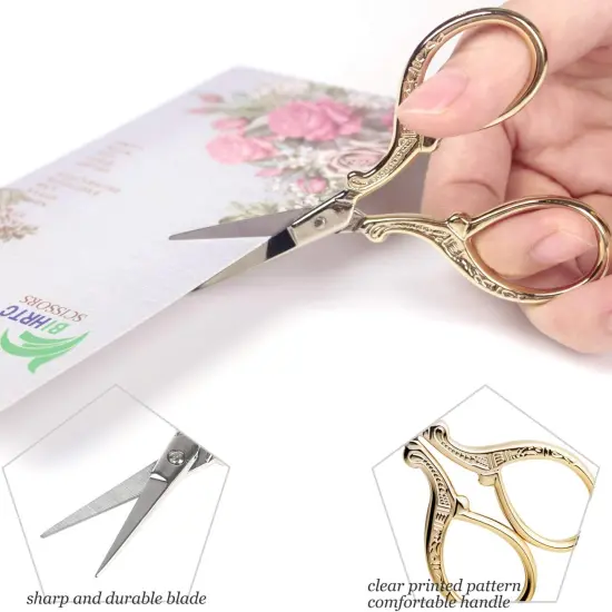 4.5Inch Vintage Crochet Scissors - Small Embroidery Scissors with Stainless Steel Sharp Pointed Blades - Ideal for Sewing, Craft, DIY & Artwork DIY Tool {2}