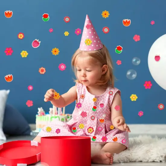 Flower Foam Sticker, 300Pcs Bulk Spring Self-Adhesive Foam Stickers Colorful Mixed Stickers for Kids Party DIY Crafts Favor Decorations Supplies {4}