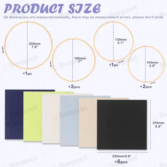 21Pcs 10 x 10 Inch Linen Needlework Fabric with Water-Soluble Pens Floss {2}