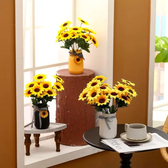 12 Sets Sunflower Mason Jar Centerpiece {5}