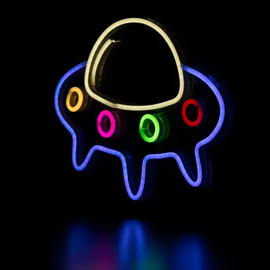 Northlight LED Spaceship Neon Lighted Wall Art - 16" White {6}