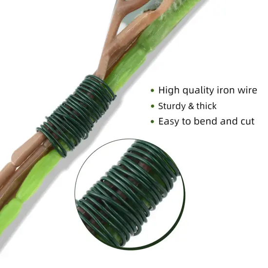 2 Pack Floral Wire 22 Gauge Floral Flexible Paddle Wire 38 Yards Green Flower Wire for Crafts Floral Flower Arrangements for Garland Wreaths Wire for Christmas Tree DIY Wreath Florist Wire (Green) {4}