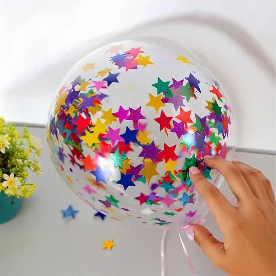 Rainbow Star Table Confetti: 0.59-Inch Metallic Star Foil Confetti for Weddings, Birthdays, and Party Star Decoration (2.12 oz, 1 Pack) {3}