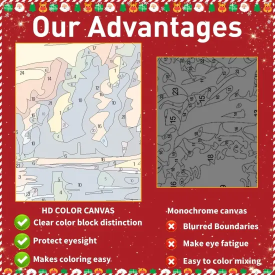 Christmas Paint by Numbers for Adult, Snowman Paint by Numbers Kit for Adults Beginners, DIY Christmas Acrylic Painting on Canvas for Home Wall Art Decor(16x20inch) {5}