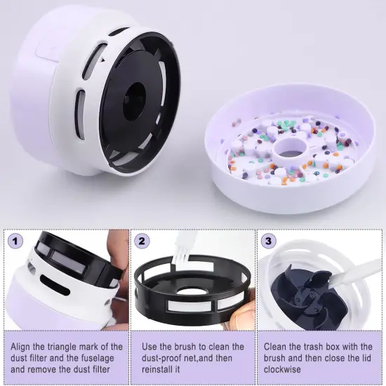 Diamond Tools, Diamond Accessories for Diamonds, Desk Vacuum Cleaner Mini, Hand-Held Vacuum Cleaner for Painting Lover (Purple) {4}