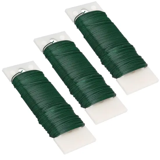 3 Pack 114 Yards 22 Gauge Green Flexible Paddle Wire for Crafts, Christmas Wreaths Tree, Garland and Floral Flower Arrangements {5}