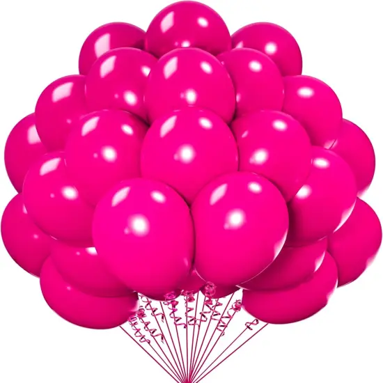 Hot Pink Latex Balloons 12 inch 200 Pack Matte Helium Balloon {1}