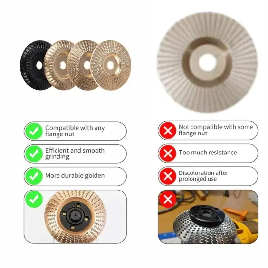 Angle Grinder Wood Carving Disc Set 5 Pack for 4" or 4 1/2" Angle Grinder, Angle Grinder Attachments, Wood Working Tools and Accessories, Stump Grinder Disc for Wood Cutting {2}