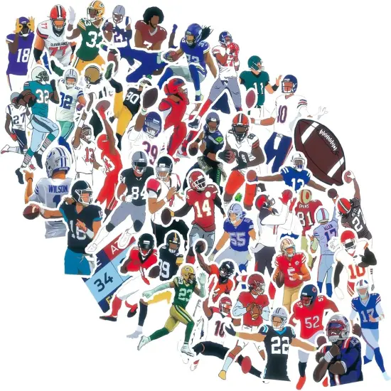 100 Pcs American Football Stickers Sports Stickers Water Bottle Computer Laptop Vinyl Stickers for Boys Teens Adults Kids Girls Football Fans {1}