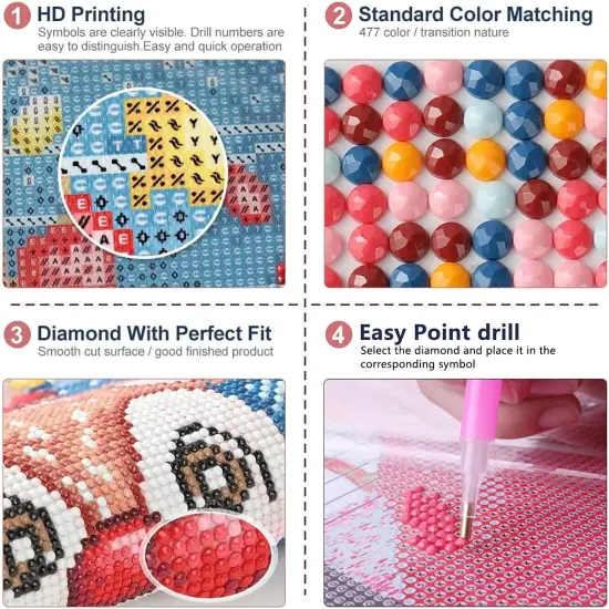 DIY Diamond Painting Jack and Sally Halloween 12x16Inch, Full Round Drill Kits Nightmare Before Christmas Cross Stitch Mosaic Art for Adults Relax & Home Wall Decor Festival Gift {4}