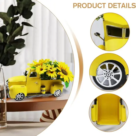 Yellow Farmhouse Car with Light Tiered Tray {3}