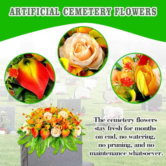 Summet Bushes Artificial Cemetery Flowers {4}