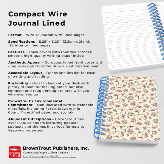 Tuscan Delight | 5.25x8.25 Inch Compact Wire Journal | Non-Dated | Foil Stamped Cover {5}