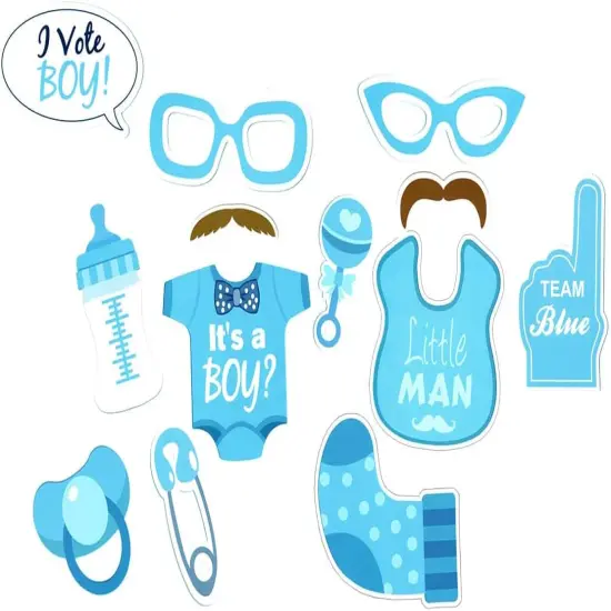 Baby Photo Booth Props Gender Reveal Party Boy or Girl Shower Birthday Party {2}
