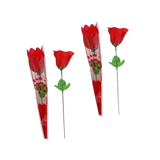 Artificial Roses Fabric Rose with Plastic Stem {5}