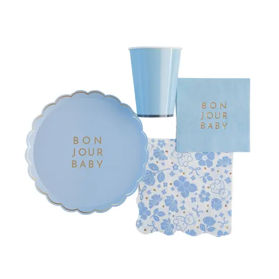 BONJOUR BABY SKY BLUE SMALL PLATES {4}