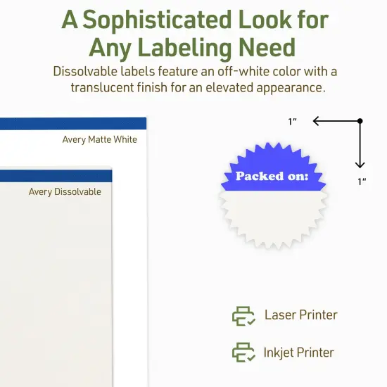 Avery Dissolvable Labels, 1" Starburst {10}