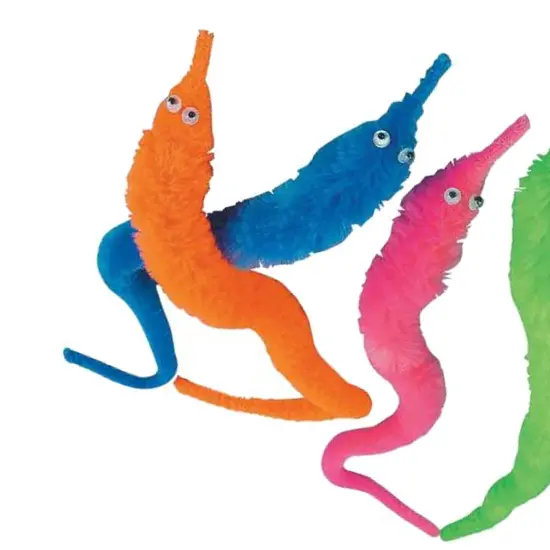 Worm on a String 8 1/2 Inches Long Fuzzy Worms {7}