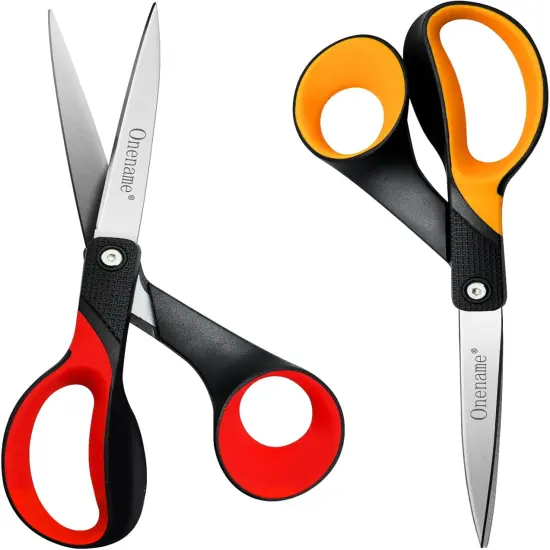 Left Handed Scissors,8 Inch Lefty Scissors for Adults,Stainless Steel Sharp Blade Soft Comfort-Grip Left Handed Adults Scissor,Great for Fabric,Arts,Home,Sewing,Office,School 2 Pack {1}