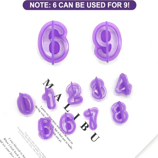 Alphabet Cookie Cutter Set Purple Plastic Letter & Number Icing Molds 40 Pieces {5}