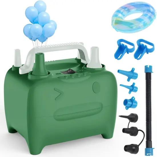 Balloon Pump Electric, Multipurpose Balloon Inflator Electric Air Pump, Portable Dual Nozzle Balloons Air Pump Electric 600W Blow Machine for Party Decoration {1}