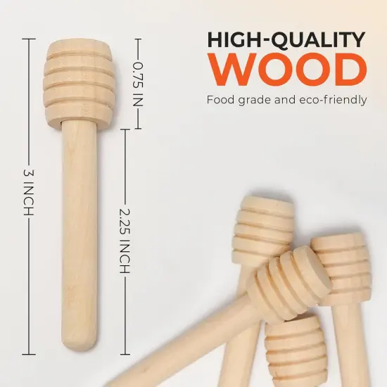 40 Pcs Honey Dipper Sticks - Wooden Honey Dipper- 3 Inch Mini Wooden Honeycomb Sticks, Honey Stirrer Stick For Honey Jar Dispense Drizzle Honey and Wedding Party Favors Gift {4}