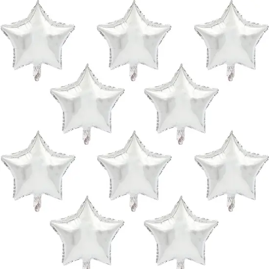 30 Pcs 18" Silver Star Balloons Foil Balloons Mylar Balloons for Birthday Party,Wedding,Valentine's Day, engagement party，Christmas,Baby Shower Backdrops Decorations {1}