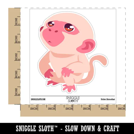 Water Bottle Sticker Set Curious Inquisitive Little Monkey Looking Up Cute Waterproof Vinyl Stickers Pack Decal, Skateboard, Laptop, Car, Window, Bumper - 5 Pack {1}