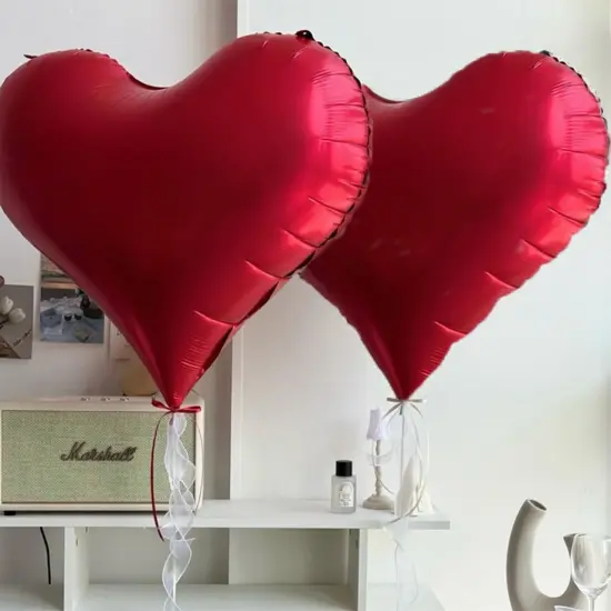20 Inch Red Heart Mylar Foil Balloons 6 Pcs Large Red Heart Aluminum Foil Helium Balloons for Girls Women Birthday Bridal Engagement Wedding Anniversary Baby Shower Party Decorations {1}
