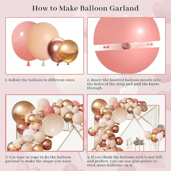 Blush Dusty Rose Pink Balloons Garland Arch Kit, Boho Peach Rose Gold Confetti Balloons for Girls Women Bridal Baby Shower Wedding Engagement Tea Party Birthday Party Decorations {2}