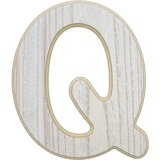 Wood Wall Decor, Wooden Letter Q (12 in) White {1}
