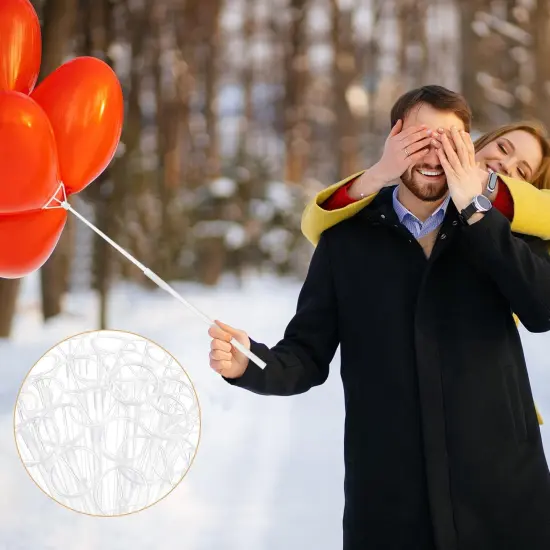 280 Pcs 70 Set 27.5 Bobo Balloon Sticks with Cups Clear Long Bobo Balloon Holders Reusable Plastic Stand for Wedding Party Holidays Anniversary Decorations {4}