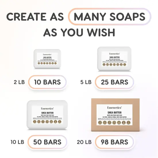 5LB - Shea Butter Soap Base Melt and Pour - SLS Free, No Palm Oil, Vegan & Cruelty Free - Organic Moisturizing Shea Butter Soap Base for Soap Making - Made from Natural Glycerin -(5 Pound) {2}