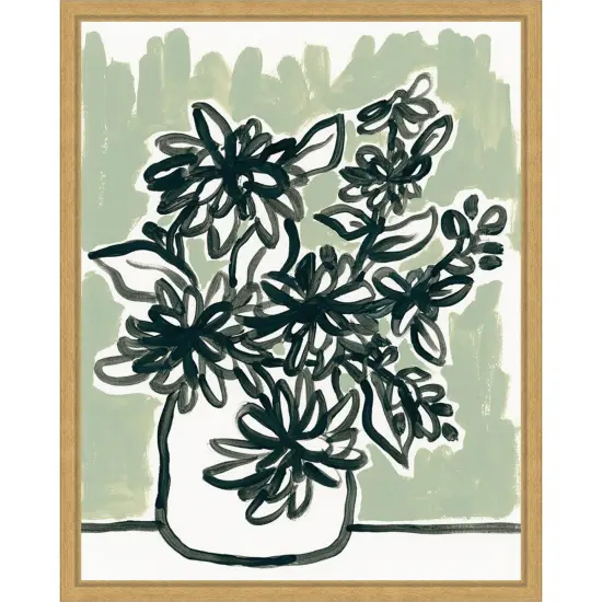 Windowsill Blossoms II by June Erica Vess Framed Canvas Wall Art {1}