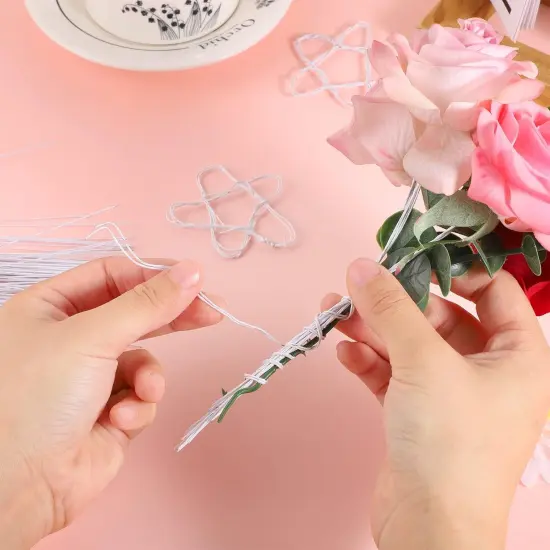 200 Pcs Floral Wire 26 Gauge Crafts Wire Florist Flower Wire Stems White Floral Wire for Crafts Bouquet Stem Wreath Making Flower Arrangement Supplies (White,14 Inch) {1}