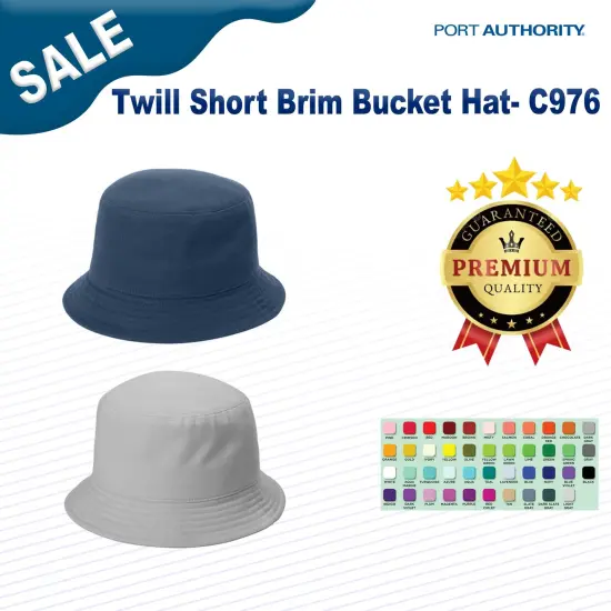 Port Authority&reg; Twill Short Brim Bucket Hat Sahara {3}