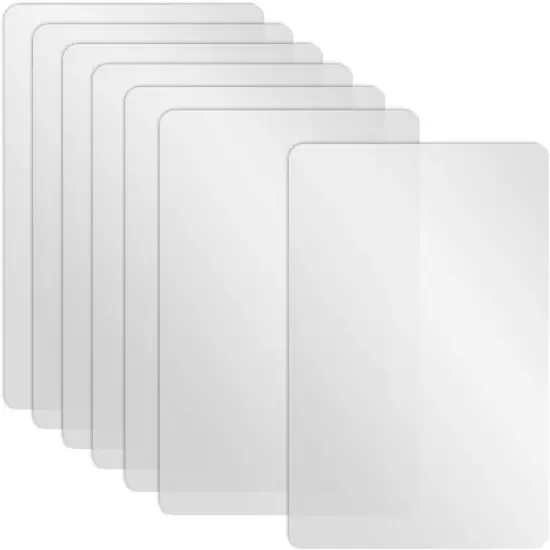 7 Pcs Plastic Placemats Matte Transparent Heat Resistant Washable Table Mats for Dining, Kitchen, 17 x 11 Inches {1}