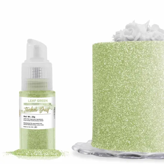 Bakell - Leaf Green Tinker Dust Edible Glitter (25g, 1x Spray Pump) for Food, Desserts, and Beverages! {1}