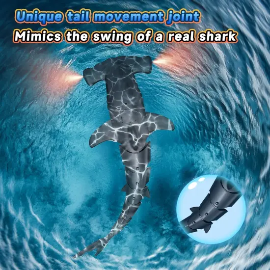 Summer Remote Control Shark Toys High Simulation, Party Fun Games for Pool & Bath (Gray) {5}