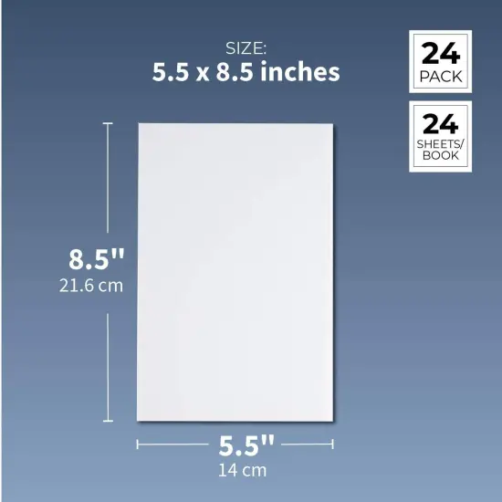 24 Pack Blank Books for Kids To Write Stories - A5 White Notebooks Bulk - Unlined Travel Journals Scrapbooks for Students Sketching (5.5x8.5 in) {5}