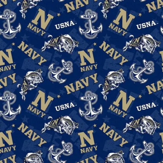 Licensed NCAA US Naval Academy Tone on Tone USNA-1178 Cotton Fabric by the Yard {1}