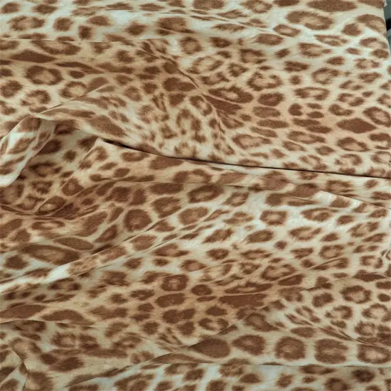 1 Yard Techno Crepe Animal Print Knit Fabric 220 GSM, 58/60&Prime; Wide Polyester Spandex Blend TAUPE/KHAKI {3}