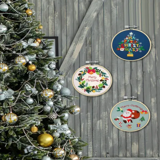 8 Pieces Embroidery Hoops, Bamboo Frame Circle Cross Stitch Hoop (4IN / 10cm) {5}