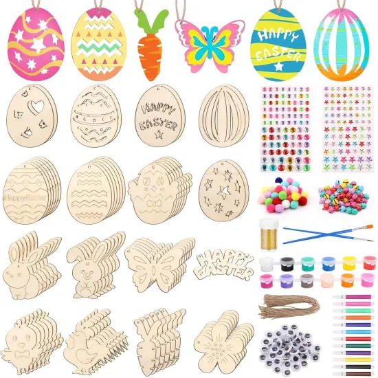 301 PCS Easter Wooden Hanging {1}