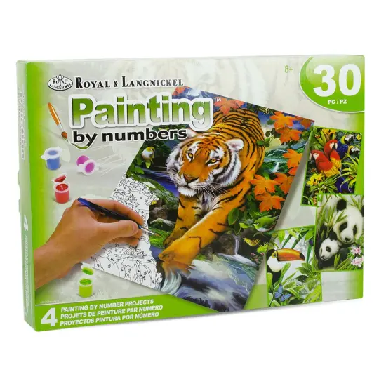 AVS-PBN209 | Painting by numbers&trade; 30pc 8" x 10" Jungle 4 Project Box Set {1}