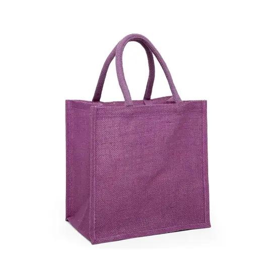Stylish Laminated Jute Bag 11.875" x 7.875" x 11.875" Perfect for Shopping {4}
